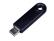 USB 3.0- флешка промо на 64 Гб прямоугольной формы, выдвижной механизм - черный