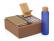 Набор «Wooden» с бутылкой, блокнотом, ручкой и подставкой для телефона  - синий, темно-серый