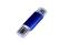 USB 2.0/micro USB/Type-C- флешка на 64 Гб - синий