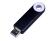 USB 3.0- флешка промо на 64 Гб прямоугольной формы, выдвижной механизм - черный/белый